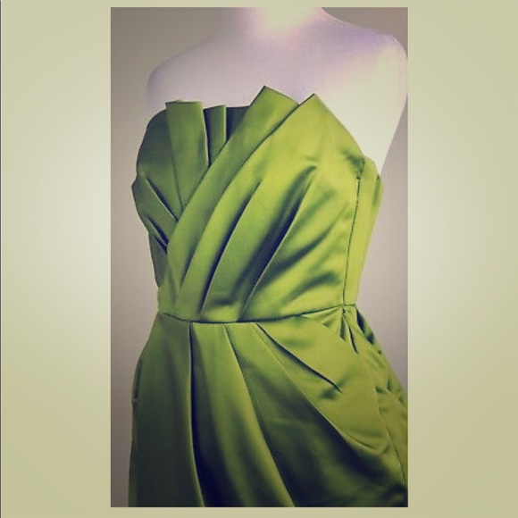 Formal Strapless Party Dress by VERA WANG Green - Picture 2 of 5